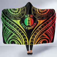 New Caledonia Day Hooded Blanket Polynesian Curves Reggae Color - Polynesian Pride