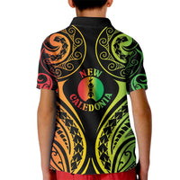 New Caledonia Day Kid Polo Shirt Polynesian Curves Reggae Color LT05 - Polynesian Pride