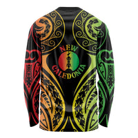 New Caledonia Day Long Sleeve Shirt Polynesian Curves Reggae Color LT05 - Polynesian Pride