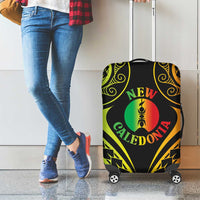 New Caledonia Day Luggage Cover Polynesian Curves Reggae Color - Polynesian Pride