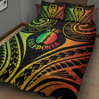 New Caledonia Day Quilt Bed Set Polynesian Curves Reggae Color - Polynesian Pride
