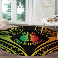 New Caledonia Day Round Carpet Polynesian Curves Reggae Color - Polynesian Pride