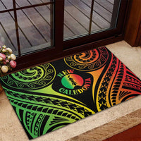 New Caledonia Day Rubber Doormat Polynesian Curves Reggae Color LT05 - Polynesian Pride