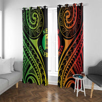New Caledonia Day Window Curtain Polynesian Curves Reggae Color - Polynesian Pride