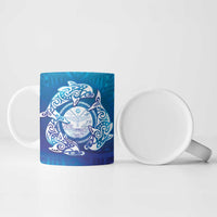 Marshall Islands Manit Day Ceramic Mug Tribal Dolphin With Marshall Seal - Polynesian Pride