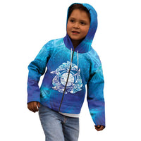Marshall Islands Manit Day Kid Hoodie Tribal Dolphin With Marshall Seal - Polynesian Pride