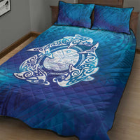 Marshall Islands Manit Day Quilt Bed Set Tribal Dolphin With Marshall Seal - Polynesian Pride