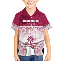 Personalized Adi Cakobau School Family Matching Tank Maxi Dress and Hawaiian Shirt With Fijian Tapa Pattern LT05 Son's Shirt Pink - Polynesian Pride