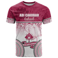 Personalized Adi Cakobau School T Shirt With Fijian Tapa Pattern LT05 Pink - Polynesian Pride