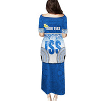 Personalized International School Suva Family Matching Puletasi Dress and Hawaiian Shirt With Fijian Tapa Pattern LT05 - Polynesian Pride