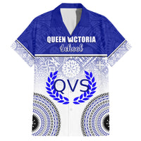 Personalized Queen Victoria School Family Matching Tank Maxi Dress and Hawaiian Shirt With Fijian Tapa Pattern LT05 Dad's Shirt - Short Sleeve Blue - Polynesian Pride