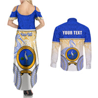 Personalized Ratu Kadavulevu School Couples Matching Summer Maxi Dress and Long Sleeve Button Shirts With Fijian Tapa Pattern LT05 - Polynesian Pride