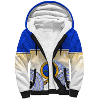 Personalized Ratu Kadavulevu School Sherpa Hoodie With Fijian Tapa Pattern LT05 Unisex Blue - Polynesian Pride