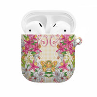 Hawaii Palaka AirPods Case Yellow Tribal Pattern With Tropical Flowers LT05 Yellow - Polynesian Pride