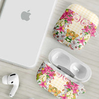 Hawaii Palaka AirPods Case Yellow Tribal Pattern With Tropical Flowers LT05 - Polynesian Pride