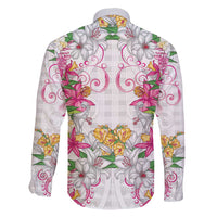 Hawaii Palaka Family Matching Mermaid Dress and Hawaiian Shirt White Tribal Pattern With Tropical Flowers LT05 - Polynesian Pride