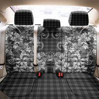 Hawaii Palaka Back Car Seat Cover Black Tribal Pattern With Tropical Flowers - Polynesian Pride