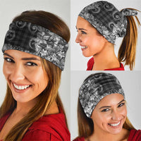 Hawaii Palaka Neck Gaiter Black Tribal Pattern With Tropical Flowers - Polynesian Pride