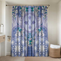 Hawaii Violet Palaka Bathroom Set With Tapa Pattern Tropical Flowers - Polynesian Pride