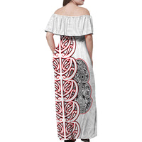 Aotearoa New Zealand Family Matching Off Shoulder Maxi Dress and Hawaiian Shirt Maori Marae Pattern Tiki LT05 - Polynesian Pride