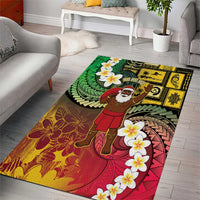 Vanuatu Christmas Area Rug Ni-Van Santa Retro Style - Polynesian Pride