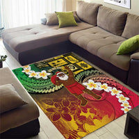 Vanuatu Christmas Area Rug Ni-Van Santa Retro Style - Polynesian Pride