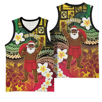 Vanuatu Christmas Basketball Jersey Ni-Van Santa Retro Style - Polynesian Pride