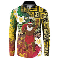 Vanuatu Christmas Button Sweatshirt Ni-Van Santa Retro Style - Polynesian Pride