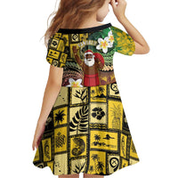 Vanuatu Christmas Family Matching Long Sleeve Bodycon Dress and Hawaiian Shirt Ni-Van Santa Retro Style - Polynesian Pride