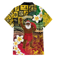 Vanuatu Christmas Family Matching Off The Shoulder Long Sleeve Dress and Hawaiian Shirt Ni-Van Santa Retro Style - Polynesian Pride