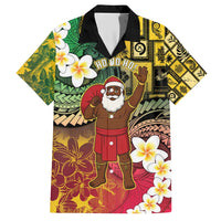 Vanuatu Christmas Family Matching Short Sleeve Bodycon Dress and Hawaiian Shirt Ni-Van Santa Retro Style - Polynesian Pride