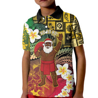 Vanuatu Christmas Kid Polo Shirt Ni-Van Santa Retro Style - Polynesian Pride