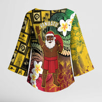 Vanuatu Christmas Kimono Sleeve Blouse Ni-Van Santa Retro Style - Polynesian Pride