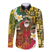 Vanuatu Christmas Long Sleeve Button Shirt Ni-Van Santa Retro Style - Polynesian Pride