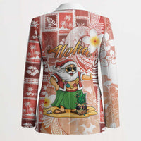 Hawaii Mele Kalikimaka Blazer Hula Santa Retro Style Red - Polynesian Pride