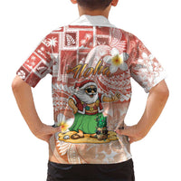 Hawaii Mele Kalikimaka Kid Hawaiian Shirt Hula Santa Retro Style Red LT05 - Polynesian Pride