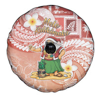 Hawaii Mele Kalikimaka Spare Tire Cover Hula Santa Retro Style Red - Polynesian Pride