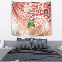 Hawaii Mele Kalikimaka Tapestry Hula Santa Retro Style Red - Polynesian Pride