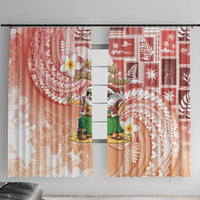 Hawaii Mele Kalikimaka Window Curtain Hula Santa Retro Style Red LT05 With Hooks Red - Polynesian Pride