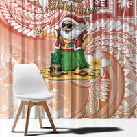Hawaii Mele Kalikimaka Window Curtain Hula Santa Retro Style Red LT05 - Polynesian Pride
