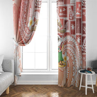 Hawaii Mele Kalikimaka Window Curtain Hula Santa Retro Style Red LT05 - Polynesian Pride