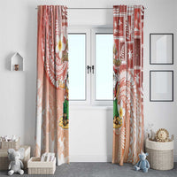 Hawaii Mele Kalikimaka Window Curtain Hula Santa Retro Style Red LT05 - Polynesian Pride