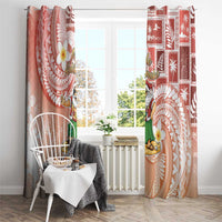 Hawaii Mele Kalikimaka Window Curtain Hula Santa Retro Style Red LT05 - Polynesian Pride