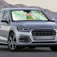 Hawaii Mele Kalikimaka Auto Sun Shade Hula Santa Retro Style Green - Polynesian Pride