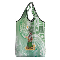 Hawaii Mele Kalikimaka Grocery Bag Hula Santa Retro Style Green LT05 - Polynesian Pride