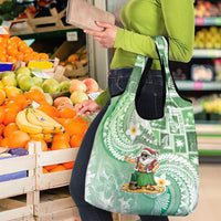 Hawaii Mele Kalikimaka Grocery Bag Hula Santa Retro Style Green LT05 - Polynesian Pride