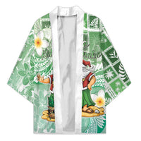 Hawaii Mele Kalikimaka Kimono Hula Santa Retro Style Green - Polynesian Pride