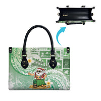 Hawaii Mele Kalikimaka Leather Bag Hula Santa Retro Style Green - Polynesian Pride