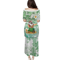Hawaii Mele Kalikimaka Puletasi Hula Santa Retro Style Green - Polynesian Pride
