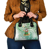 Hawaii Mele Kalikimaka Shoulder Handbag Hula Santa Retro Style Green LT05 - Polynesian Pride